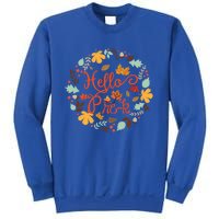 Hello Prek Fall Leaves Autumn Thanksgiving Teacher Student Cool Gift Sweatshirt