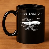 How Planes Fly Aerospace Engineering Aviation Tee 11oz C Handle Ceramic Mug