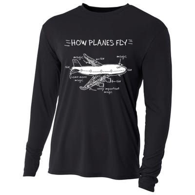 How Planes Fly Aerospace Engineering Aviation Tee Cooling Performance Long Sleeve Crew