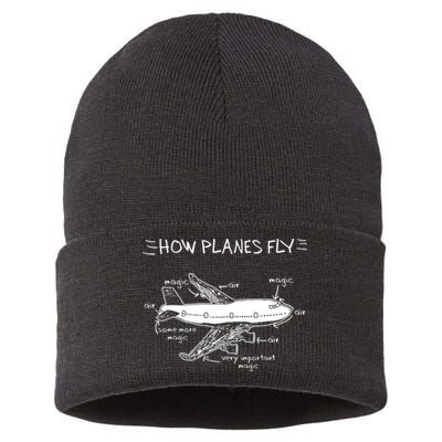 How Planes Fly Aerospace Engineering Aviation Tee Sustainable Knit Beanie