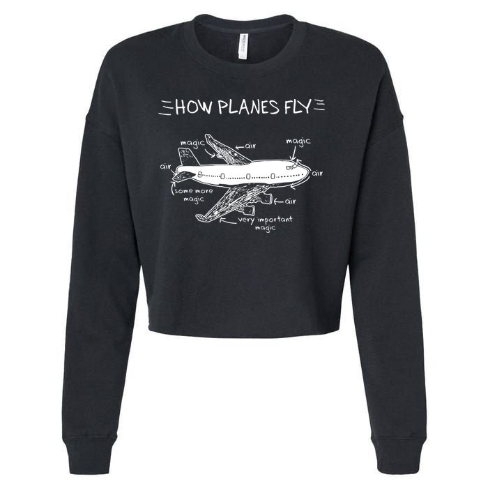 How Planes Fly Aerospace Engineering Aviation Tee Cropped Pullover Crew