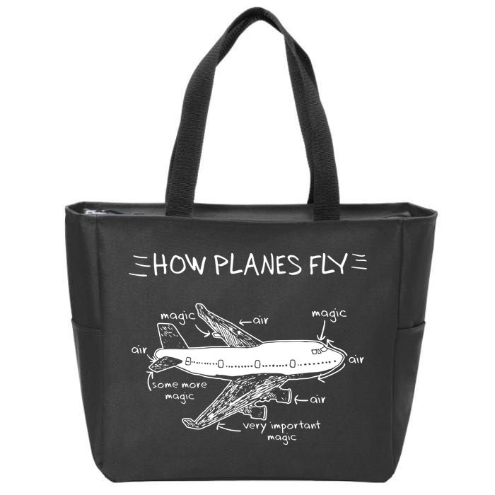 How Planes Fly Aerospace Engineering Aviation Tee Zip Tote Bag