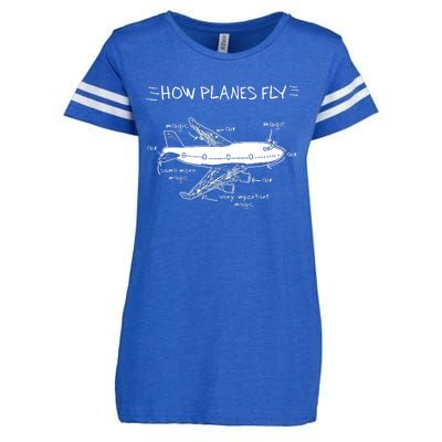 How Planes Fly Aerospace Engineering Aviation Tee Enza Ladies Jersey Football T-Shirt