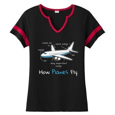 How Planes Fly Aerospace Engineering Design Aviation Gift Ladies Halftime Notch Neck Tee