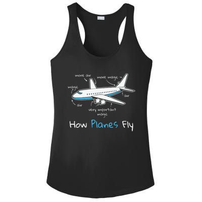 How Planes Fly Aerospace Engineering Design Aviation Gift Ladies PosiCharge Competitor Racerback Tank