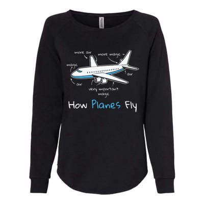 How Planes Fly Aerospace Engineering Design Aviation Gift Womens California Wash Sweatshirt