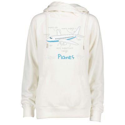 How Planes Fly Aerospace Engineering Design Aviation Gift Womens Funnel Neck Pullover Hood