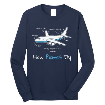 How Planes Fly Aerospace Engineering Design Aviation Gift Long Sleeve Shirt