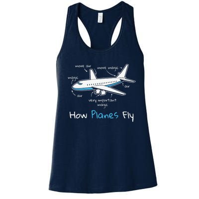 How Planes Fly Aerospace Engineering Design Aviation Gift Women's Racerback Tank