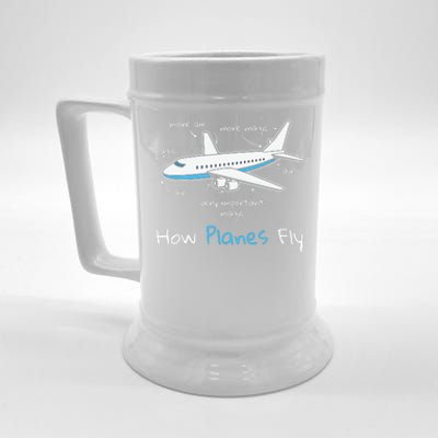 How Planes Fly Aerospace Engineering Design Aviation Gift Beer Stein