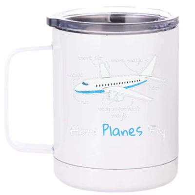 How Planes Fly Aerospace Engineering Design Aviation Gift 12 oz Stainless Steel Tumbler Cup