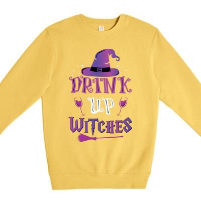 Halloween Party Fun Purple Orange Quote Up Witches Meaningful Gift Premium Crewneck Sweatshirt