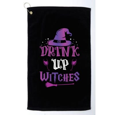 Halloween Party Fun Purple Orange Quote Up Witches Meaningful Gift Platinum Collection Golf Towel