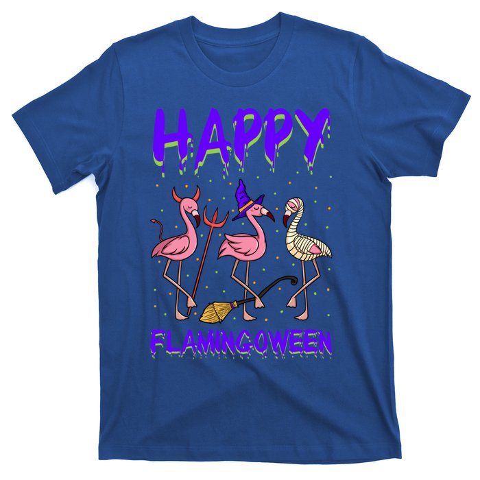 Halloween Pink Flamingo Happy Flamingoween Mummy Witch Gift T-Shirt