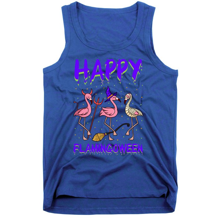 Halloween Pink Flamingo Happy Flamingoween Mummy Witch Gift Tank Top