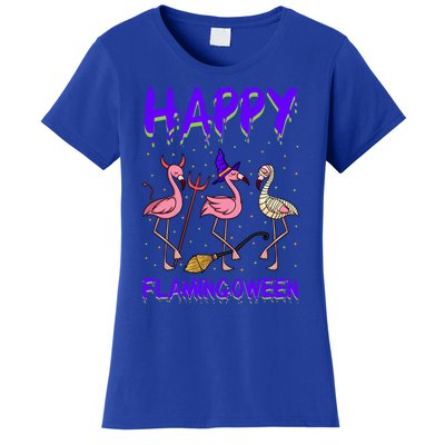 Halloween Pink Flamingo Happy Flamingoween Mummy Witch Gift Women's T-Shirt