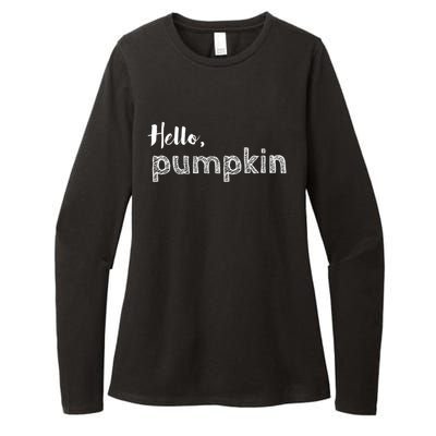 Hello Pumpkin Fall Inspired Autumn Gift Womens CVC Long Sleeve Shirt