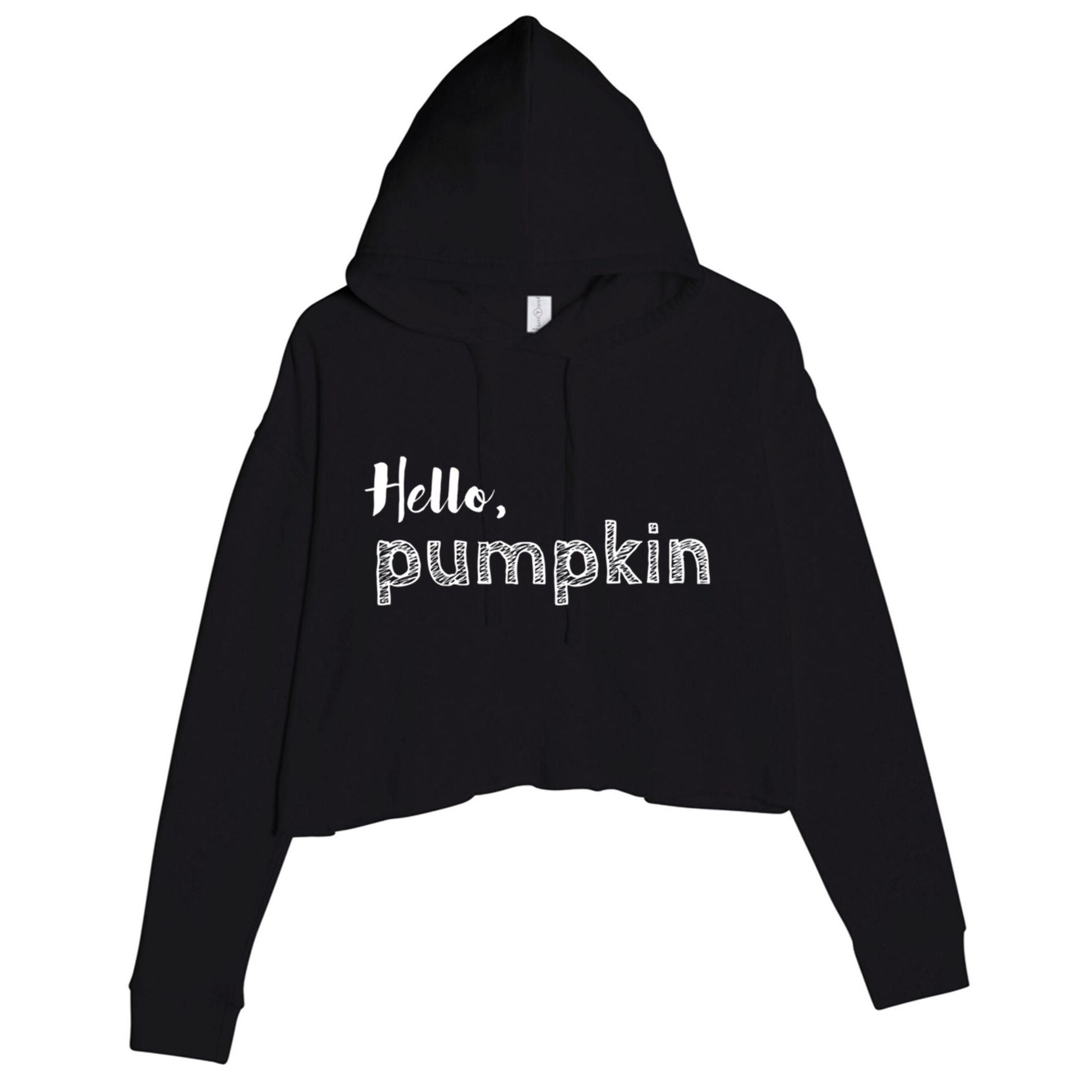 Hello Pumpkin Fall Inspired Autumn Gift Crop Fleece Hoodie