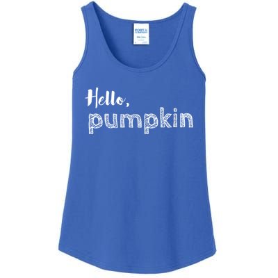 Hello Pumpkin Fall Inspired Autumn Gift Ladies Essential Tank