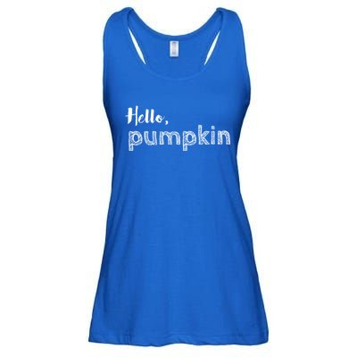 Hello Pumpkin Fall Inspired Autumn Gift Ladies Essential Flowy Tank