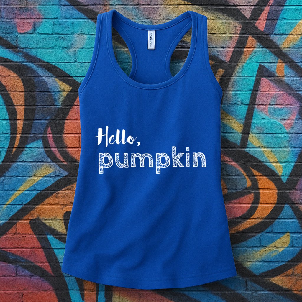 Hello Pumpkin Fall Inspired Autumn Gift Womens Tank Top
