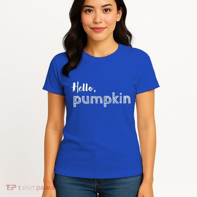 Hello Pumpkin Fall Inspired Autumn Gift Womens T-Shirt