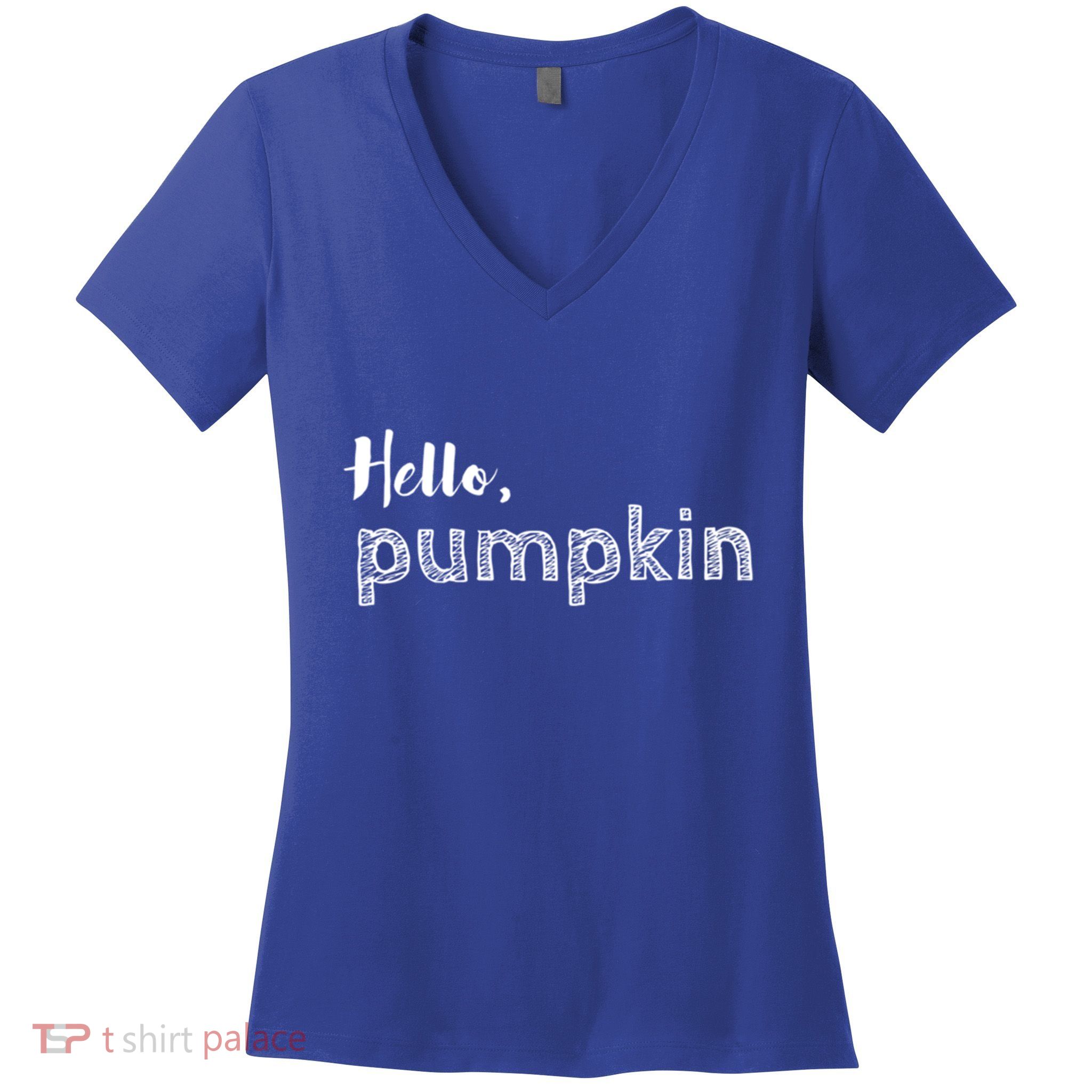 Hello Pumpkin Fall Inspired Autumn Gift Women's V-Neck T-Shirt