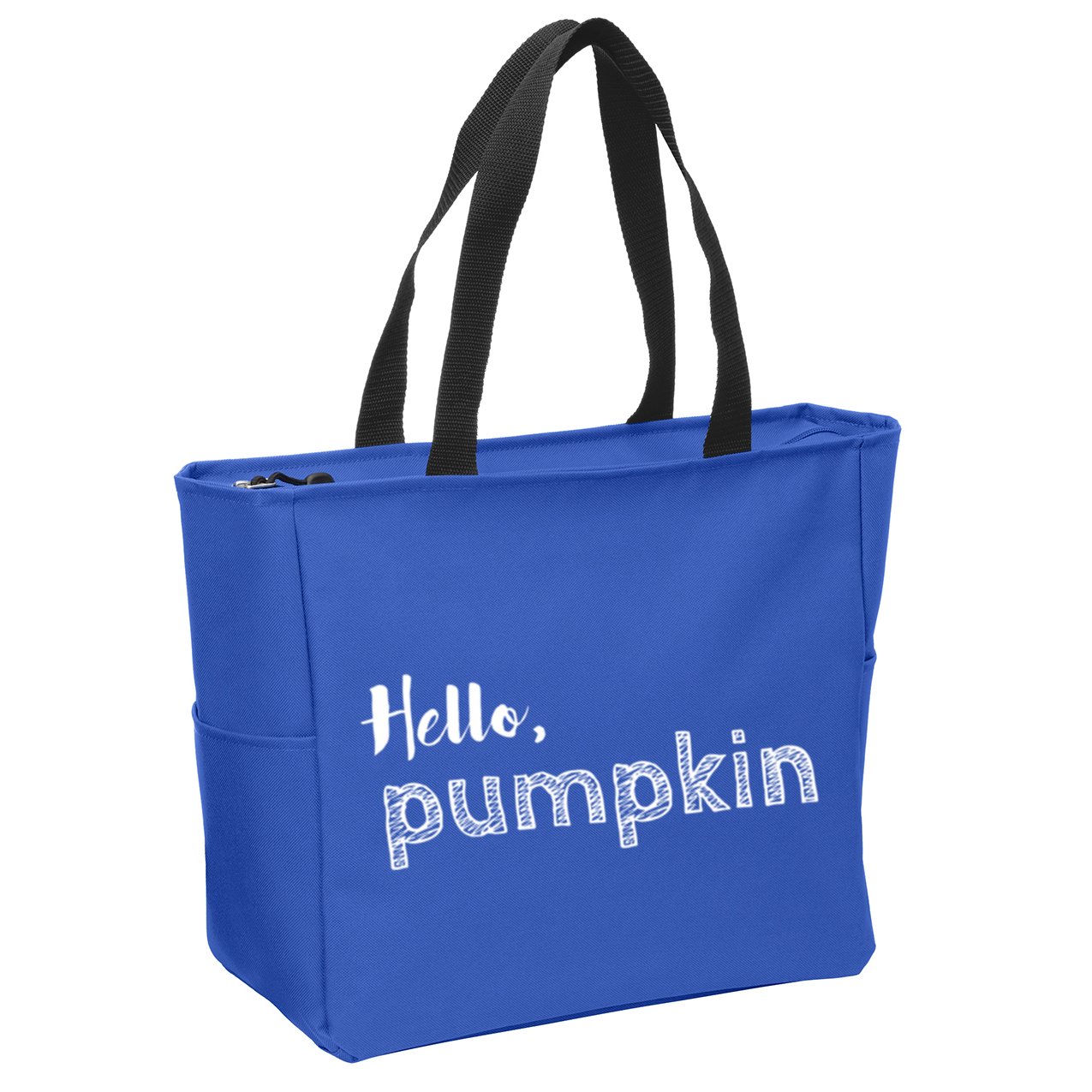 Hello Pumpkin Fall Inspired Autumn Gift Zip Tote Bag