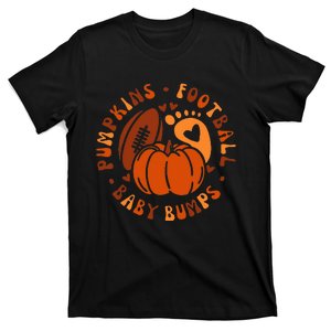 Halloween Pumpkins Football Baby Bump Maternity Announcement T-Shirt