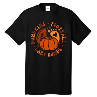 Halloween Pumpkins Football Baby Bump Maternity Announcement Tall T-Shirt