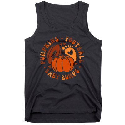 Halloween Pumpkins Football Baby Bump Maternity Announcement Tank Top