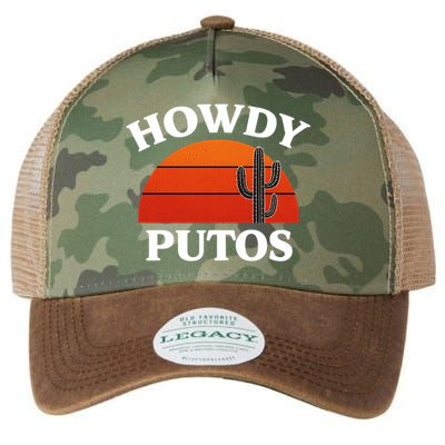 Howdy Putos Funny Cactus Retro Vintage Legacy Tie Dye Trucker Hat