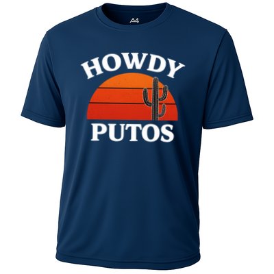 Howdy Putos Funny Cactus Retro Vintage Performance Shirt