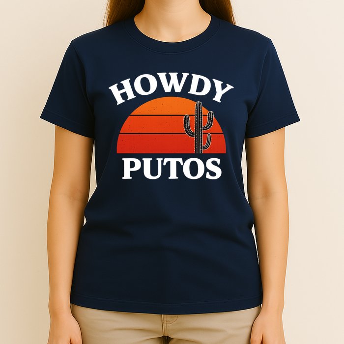 Howdy Putos Funny Cactus Retro Vintage T-Shirt