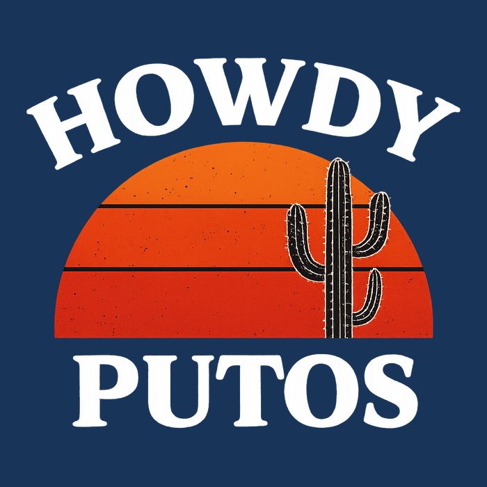 Howdy Putos Funny Cactus Retro Vintage Button