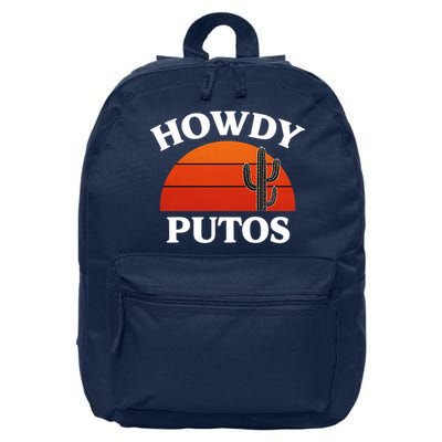 Howdy Putos Funny Cactus Retro Vintage 16 in Basic Backpack