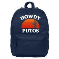 Howdy Putos Funny Cactus Retro Vintage 16 in Basic Backpack