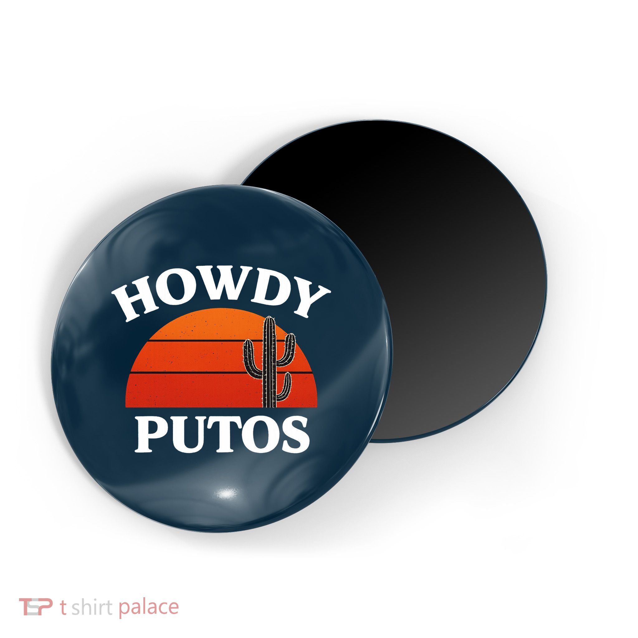 Howdy Putos Funny Cactus Retro Vintage Magnet
