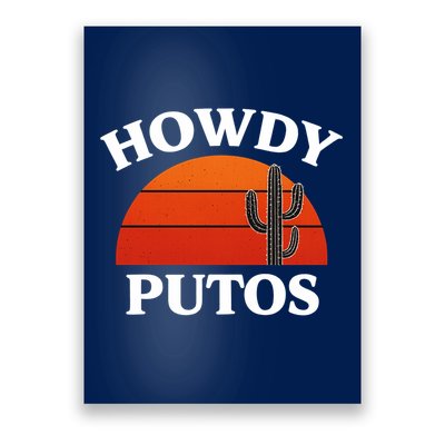 Howdy Putos Funny Cactus Retro Vintage Poster