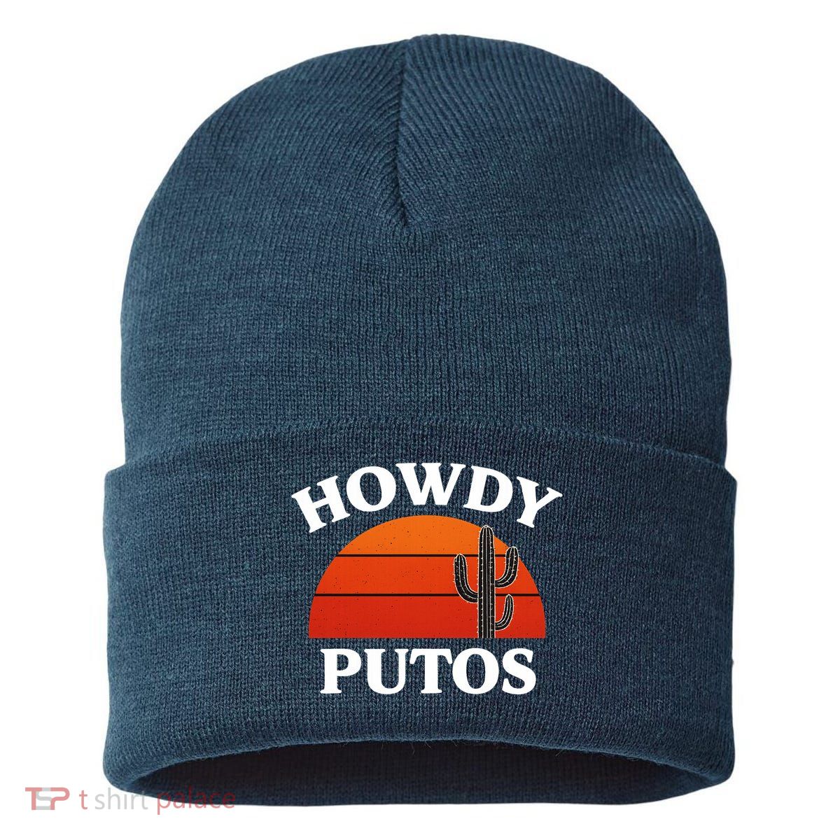 Howdy Putos Funny Cactus Retro Vintage Sustainable Knit Beanie
