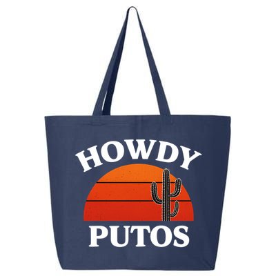 Howdy Putos Funny Cactus Retro Vintage 25L Jumbo Tote