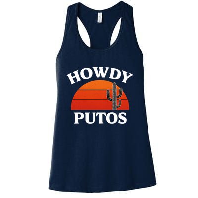 Howdy Putos Funny Cactus Retro Vintage Womens Tank Top
