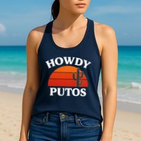 Howdy Putos Funny Cactus Retro Vintage Womens Tank Top