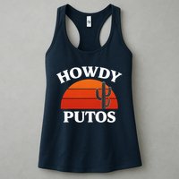 Howdy Putos Funny Cactus Retro Vintage Womens Tank Top