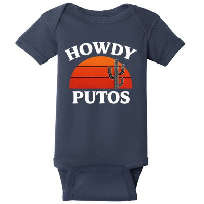 Howdy Putos Funny Cactus Retro Vintage Baby Bodysuit