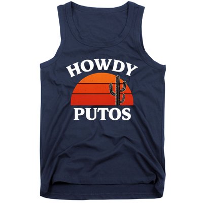 Howdy Putos Funny Cactus Retro Vintage Tank Top