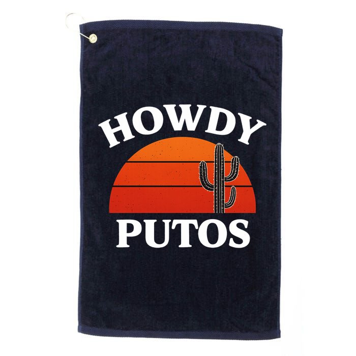 Howdy Putos Funny Cactus Retro Vintage Golf Towel