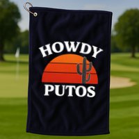 Howdy Putos Funny Cactus Retro Vintage Golf Towel