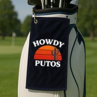 Howdy Putos Funny Cactus Retro Vintage Golf Towel