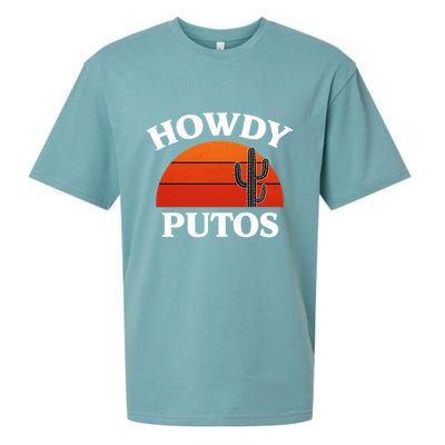 Howdy Putos Funny Cactus Retro Vintage Sueded Cloud Jersey T-Shirt